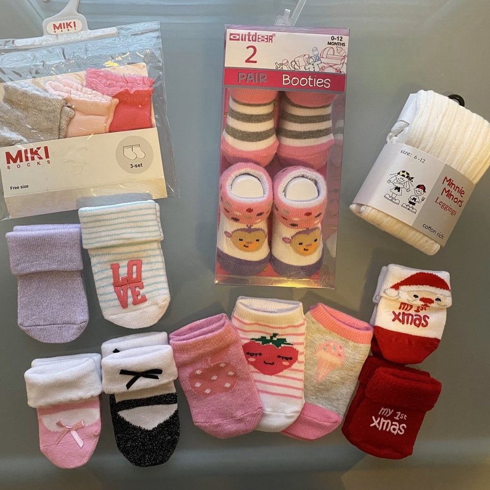 Baby Girl 0-12 Months Socks Bundles.